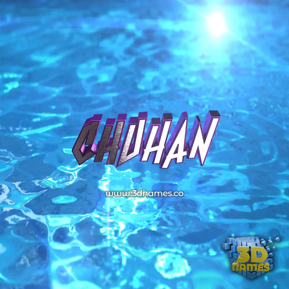 chuhan in Water 2015 style - 3D name wallpaper
