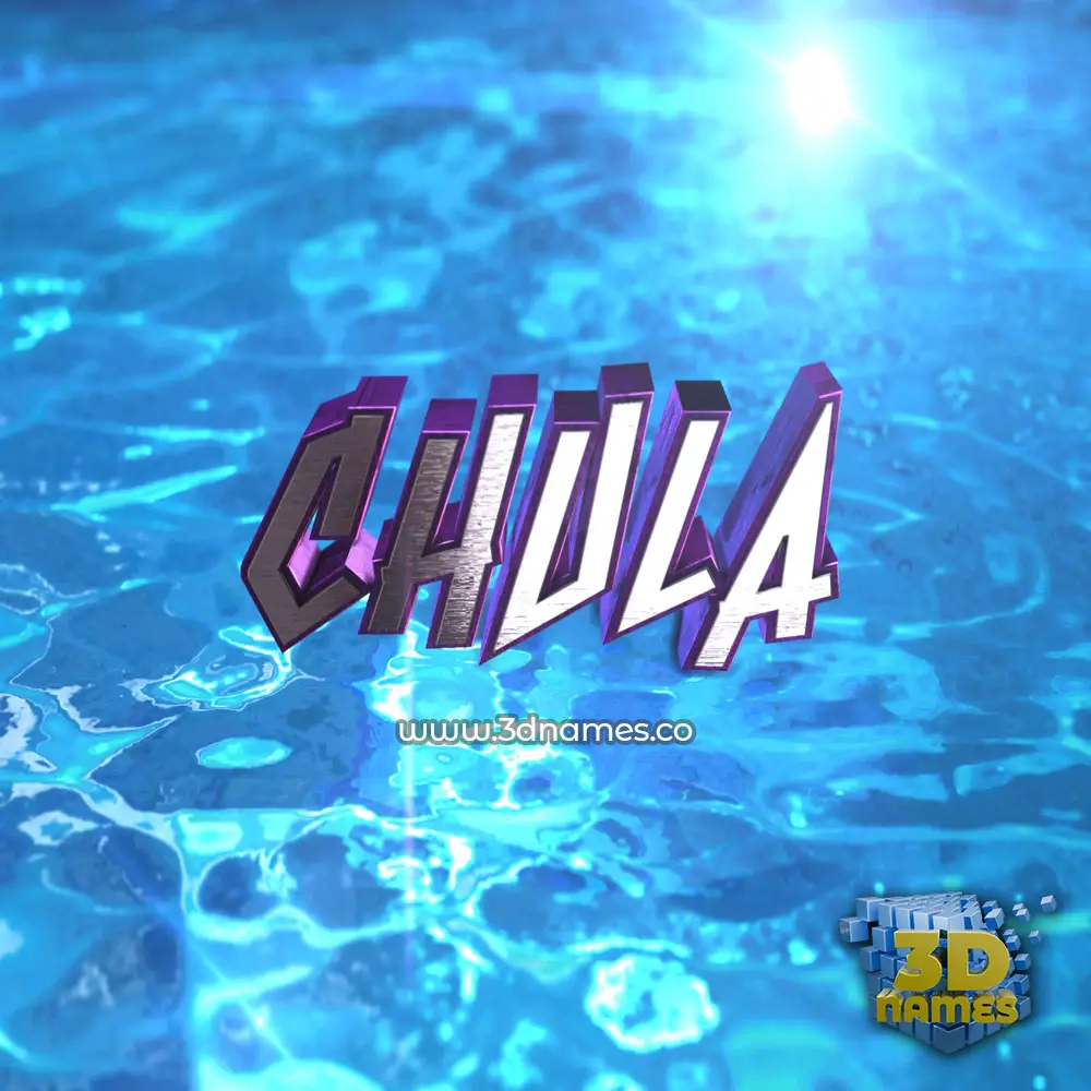 chula in Water 2015 style - 3D name wallpaper