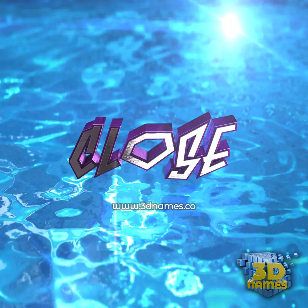 close in Water 2015 style - 3D name wallpaper