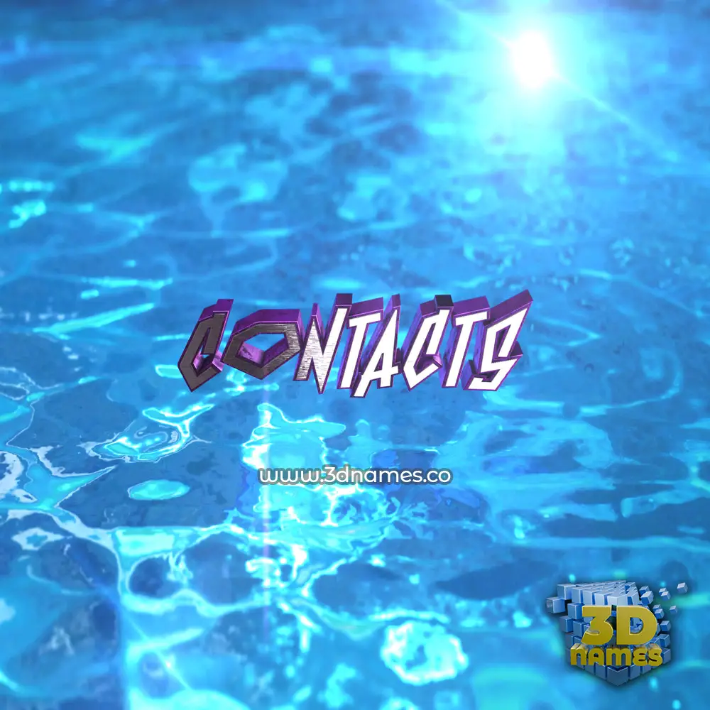 contacts in Water 2015 style - 3D name wallpaper