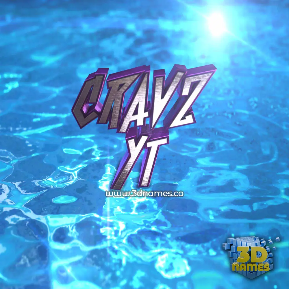 cravz yt in Water 2015 style - 3D name wallpaper