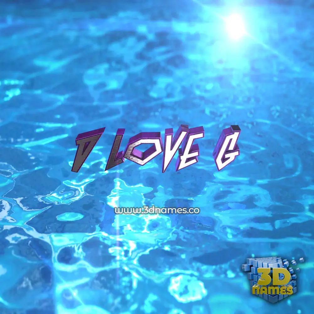 d love g in Water 2015 style - 3D name wallpaper