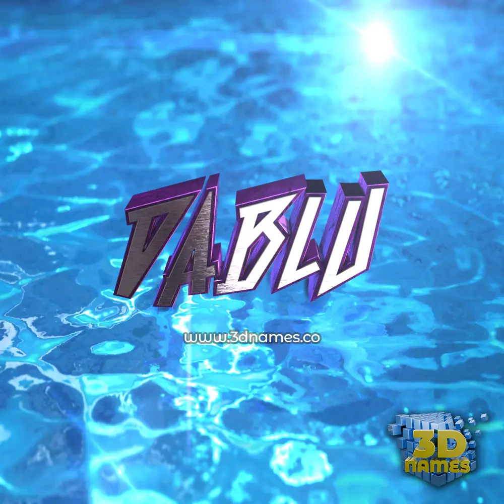 dablu in Water 2015 style - 3D name wallpaper