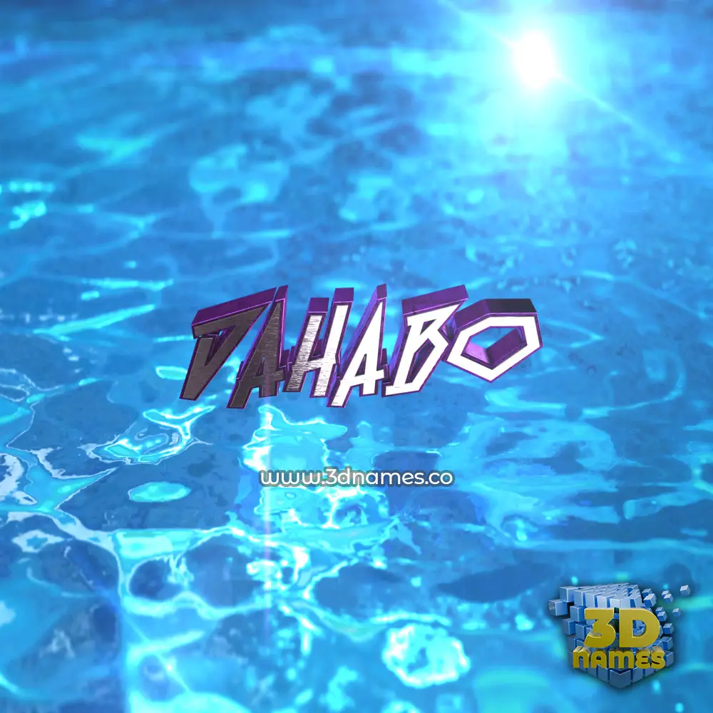 dahabo in Water 2015 style - 3D name wallpaper