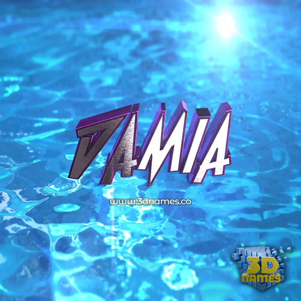damia in Water 2015 style - 3D name wallpaper