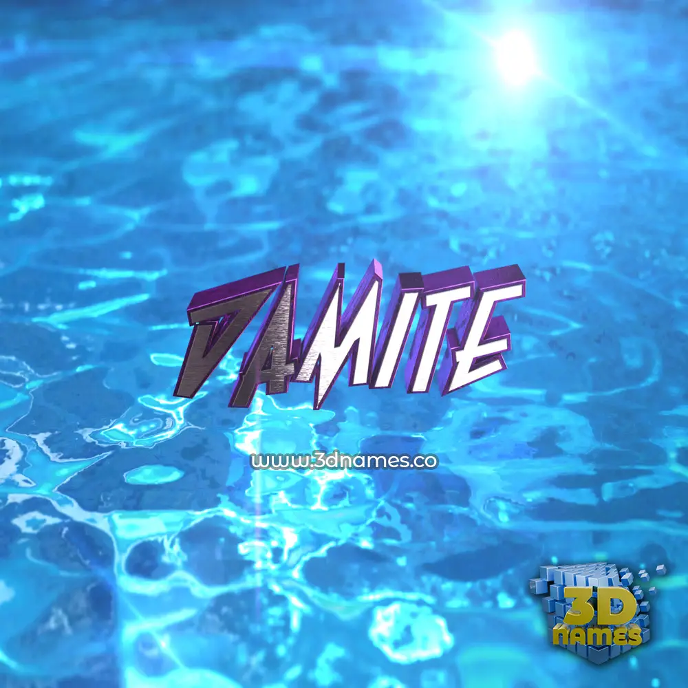 damite in Water 2015 style - 3D name wallpaper