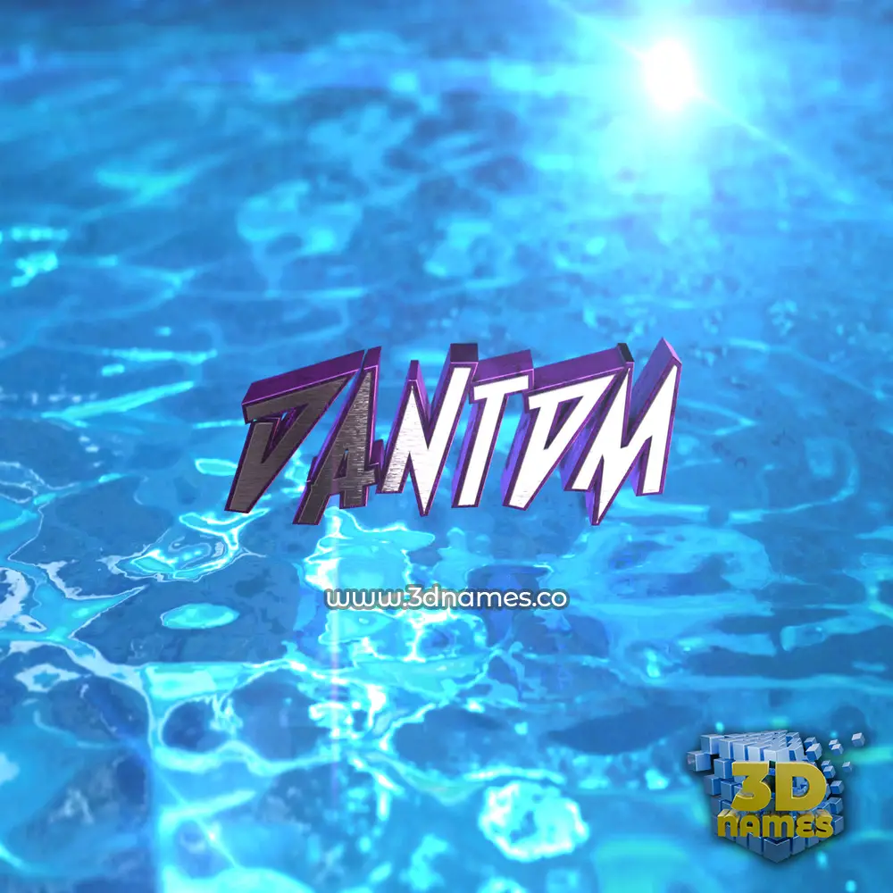 dantdm in Water 2015 style - 3D name wallpaper