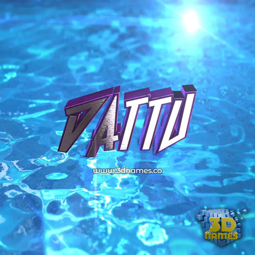 dattu in Water 2015 style - 3D name wallpaper
