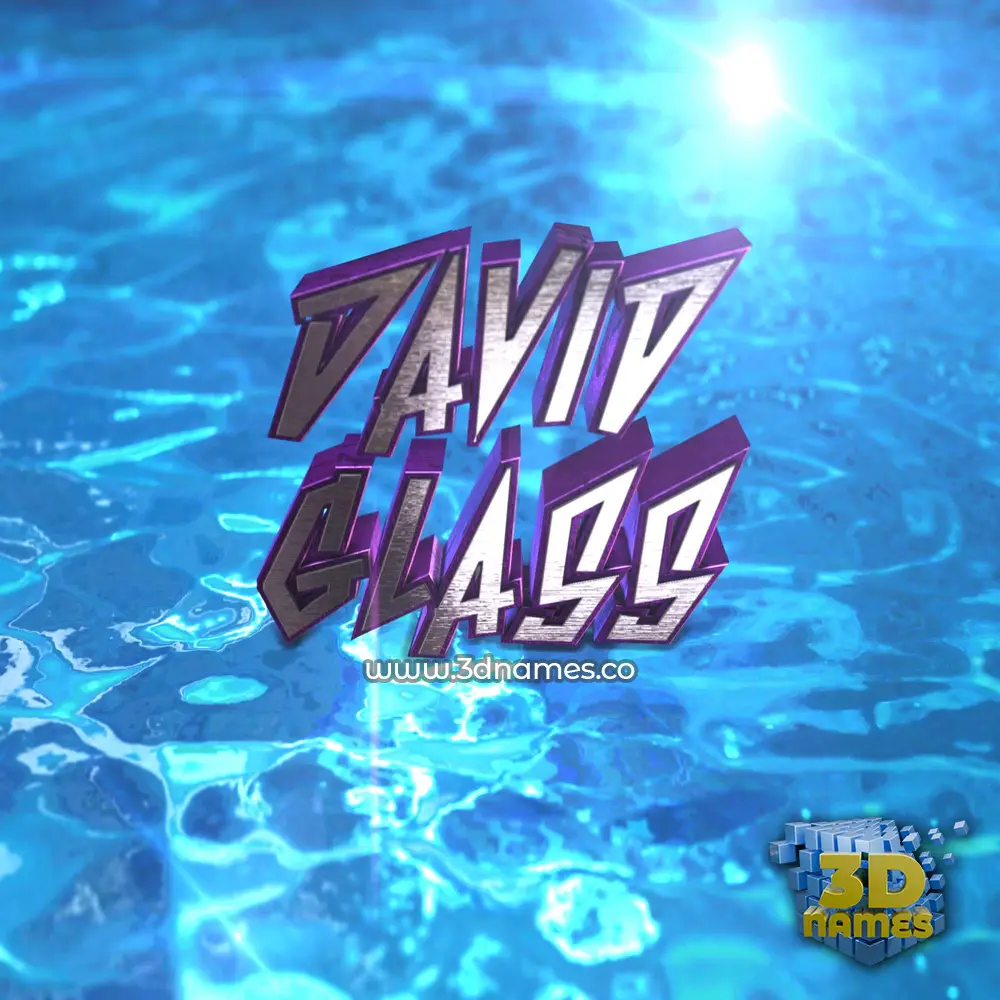 david glass in Water 2015 style - 3D name wallpaper