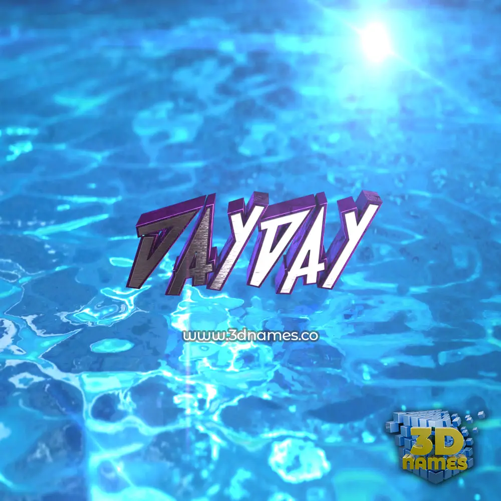 dayday in Water 2015 style - 3D name wallpaper