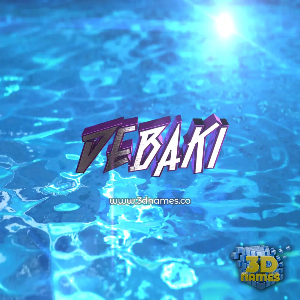 debaki in Water 2015 style - 3D name wallpaper