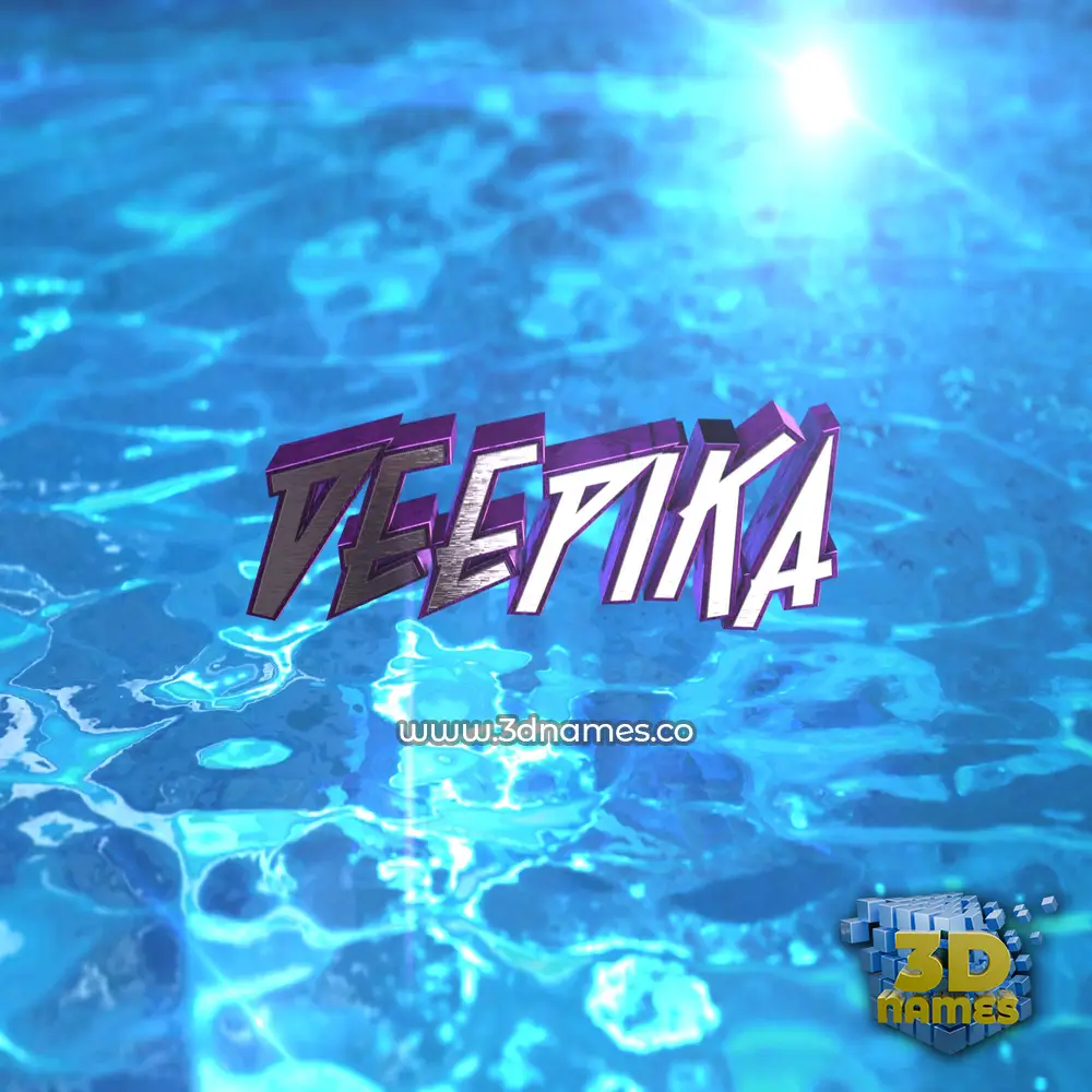 deepika in Water 2015 style - 3D name wallpaper