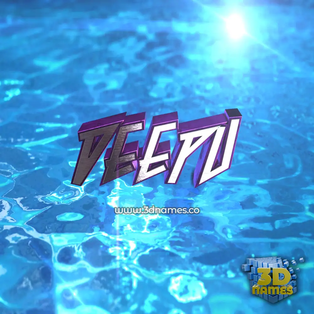 deepu in Water 2015 style - 3D name wallpaper