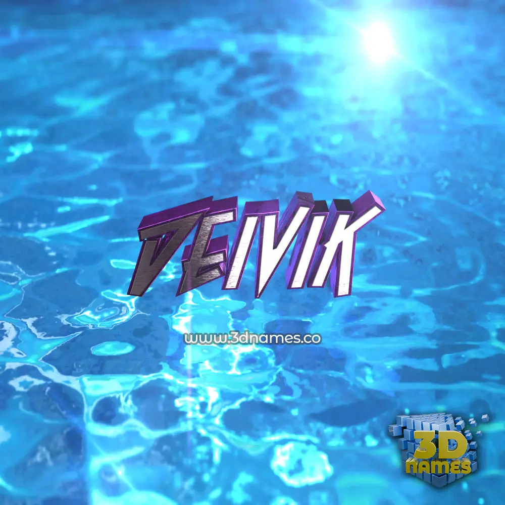 deivik in Water 2015 style - 3D name wallpaper