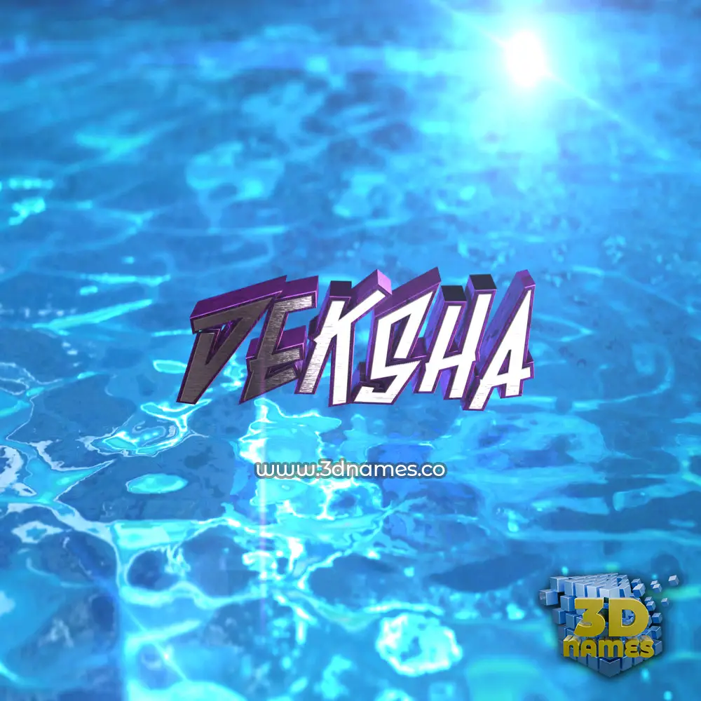 deksha in Water 2015 style - 3D name wallpaper