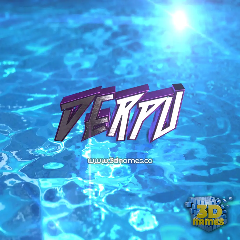 derpu in Water 2015 style - 3D name wallpaper