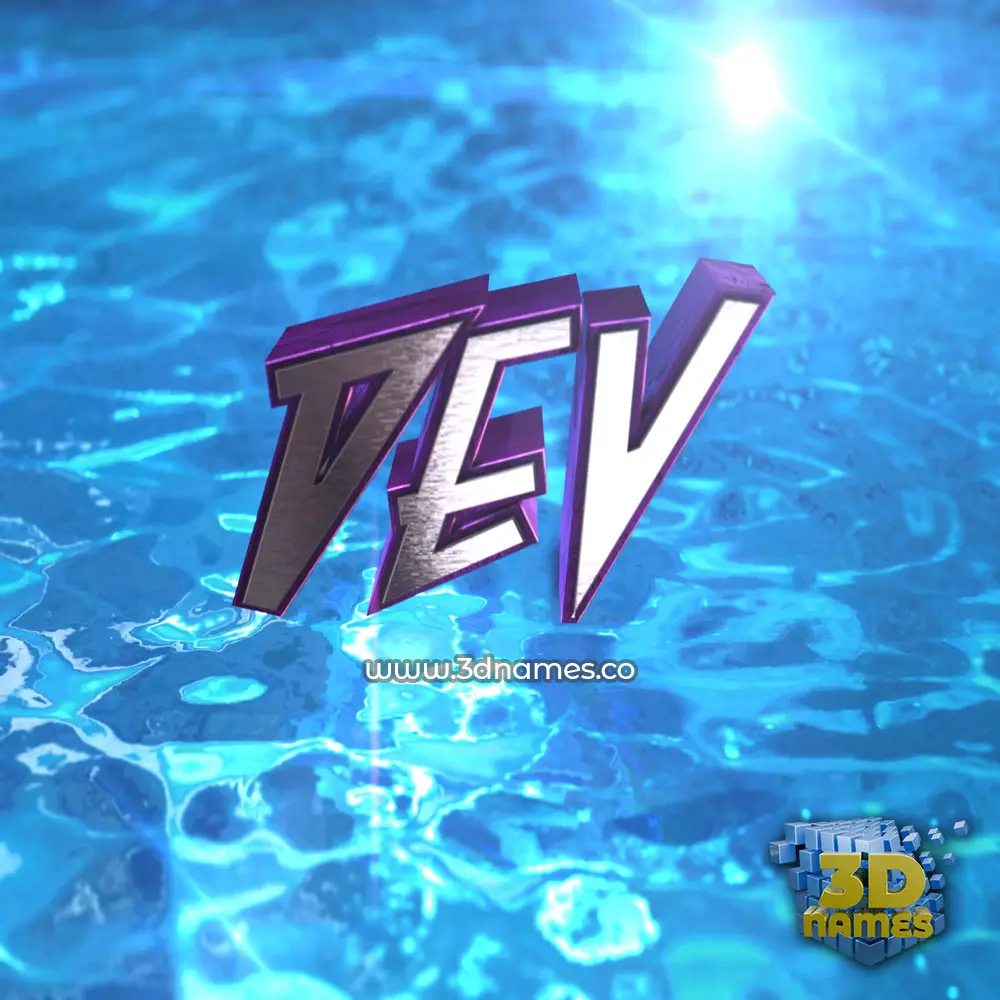 dev in Water 2015 style - 3D name wallpaper