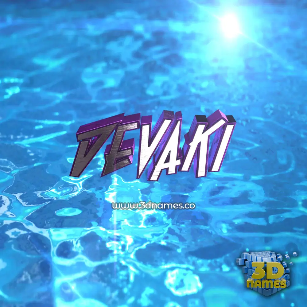 devaki in Water 2015 style - 3D name wallpaper