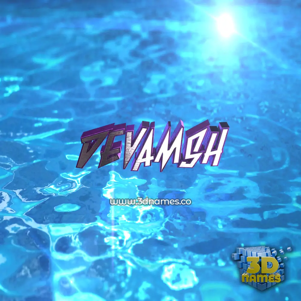 devamsh in Water 2015 style - 3D name wallpaper