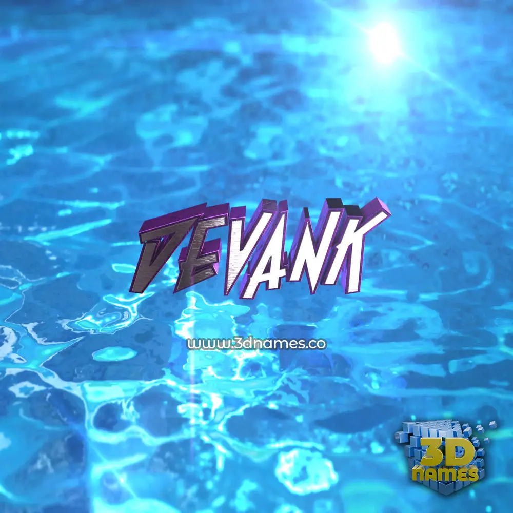 devank in Water 2015 style - 3D name wallpaper