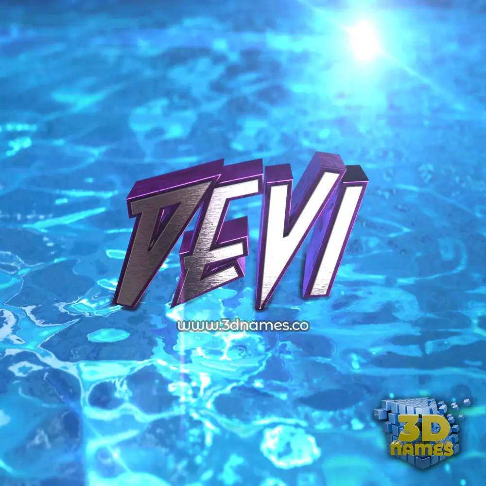 devi in Water 2015 style - 3D name wallpaper