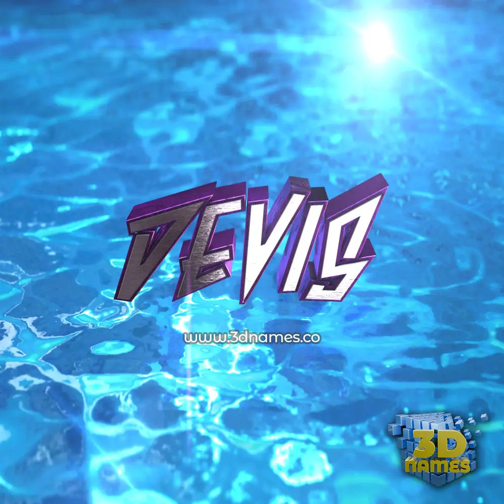 devis in Water 2015 style - 3D name wallpaper
