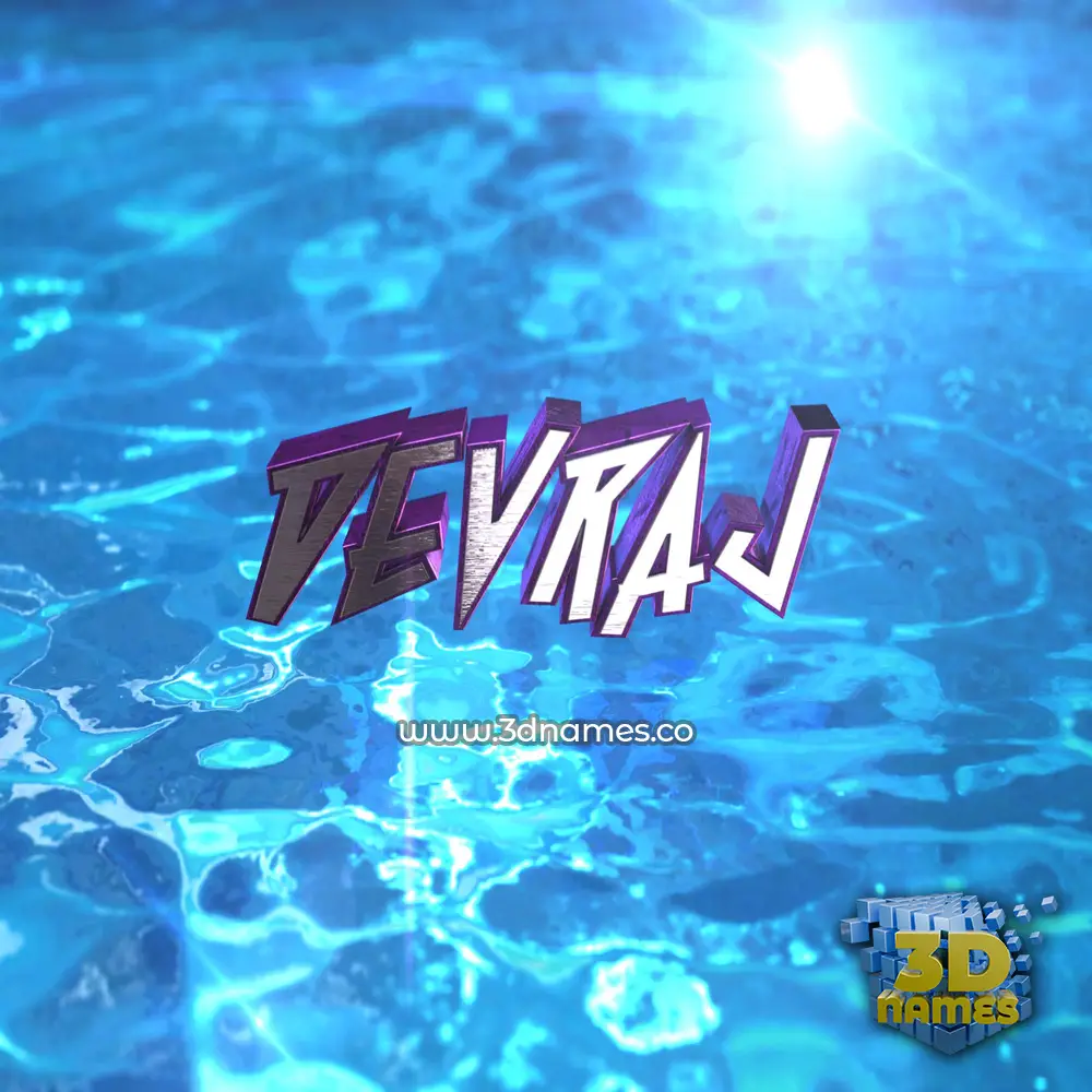 devraj in Water 2015 style - 3D name wallpaper