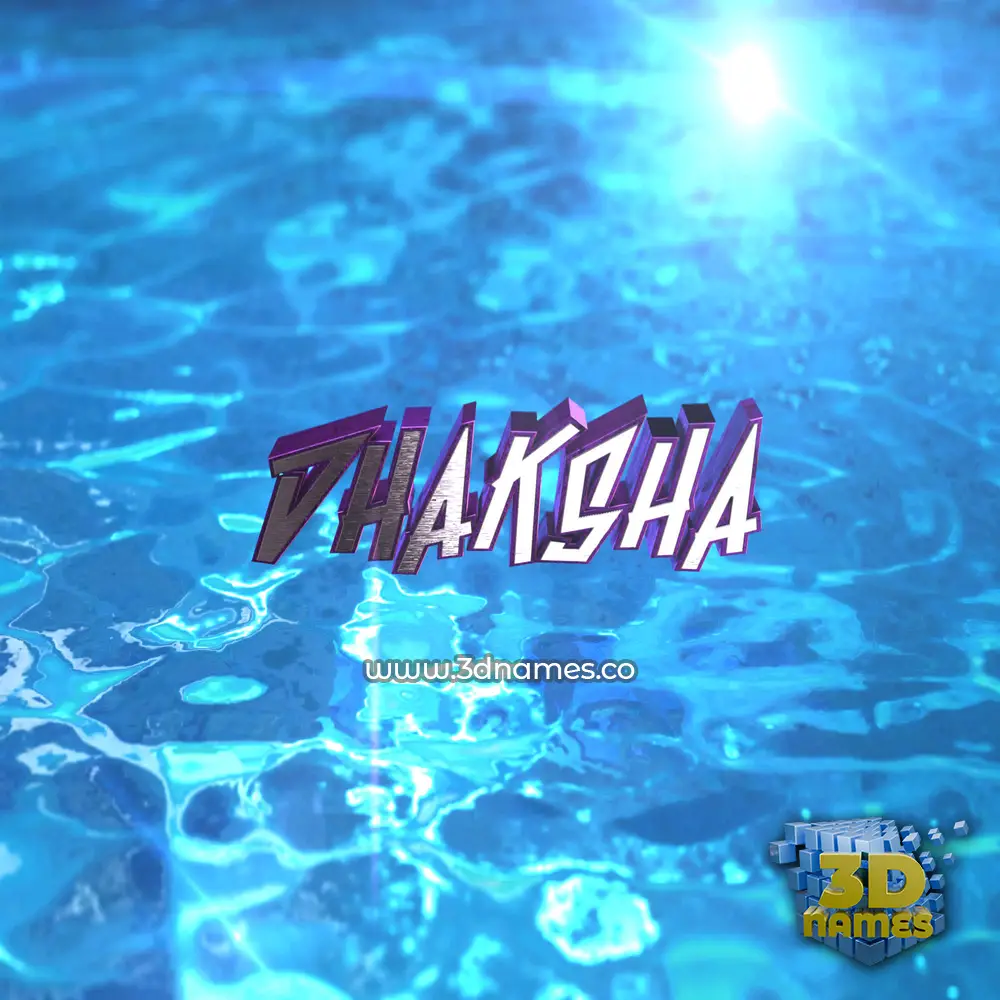 dhaksha in Water 2015 style - 3D name wallpaper