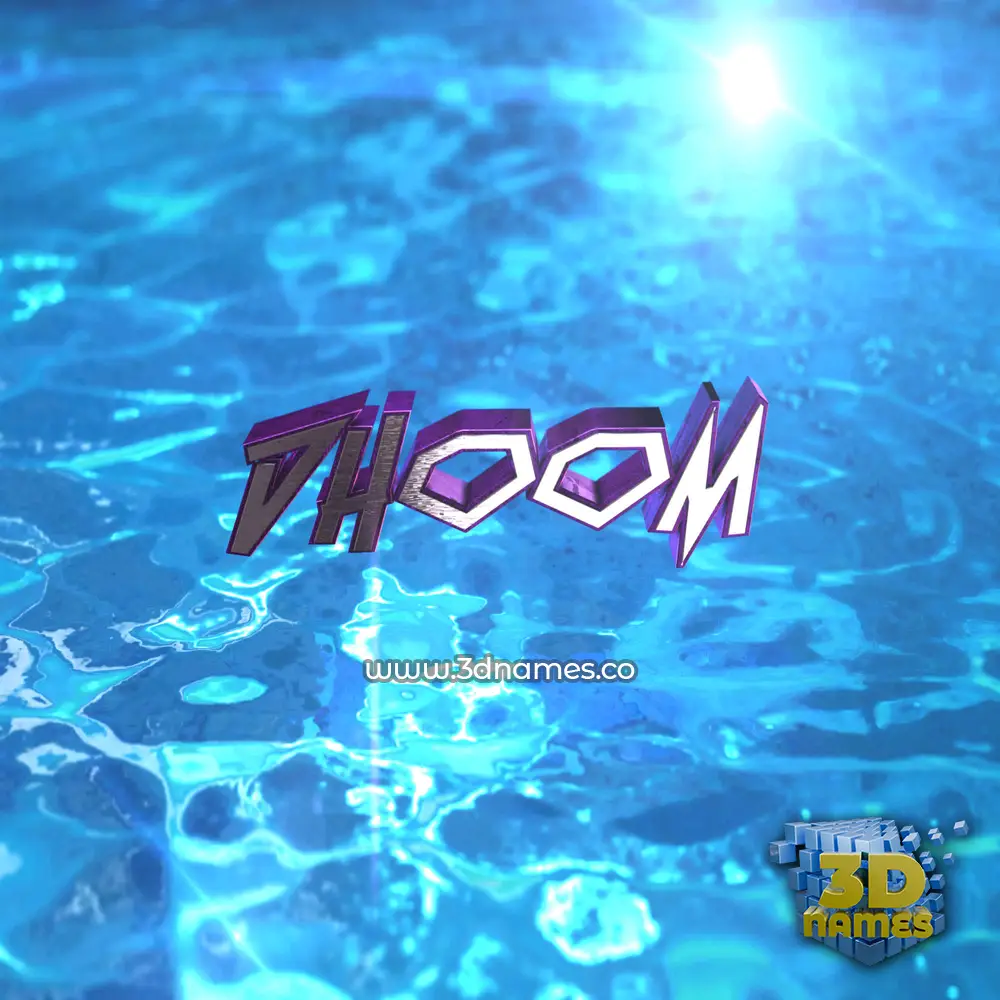 dhoom in Water 2015 style - 3D name wallpaper