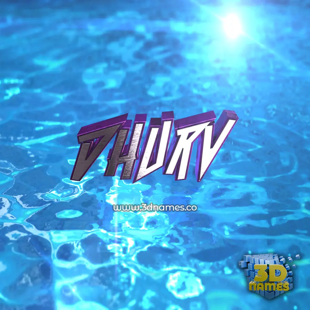 dhurv in Water 2015 style - 3D name wallpaper