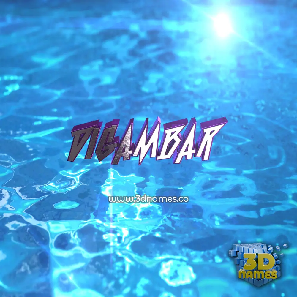 digambar in Water 2015 style - 3D name wallpaper