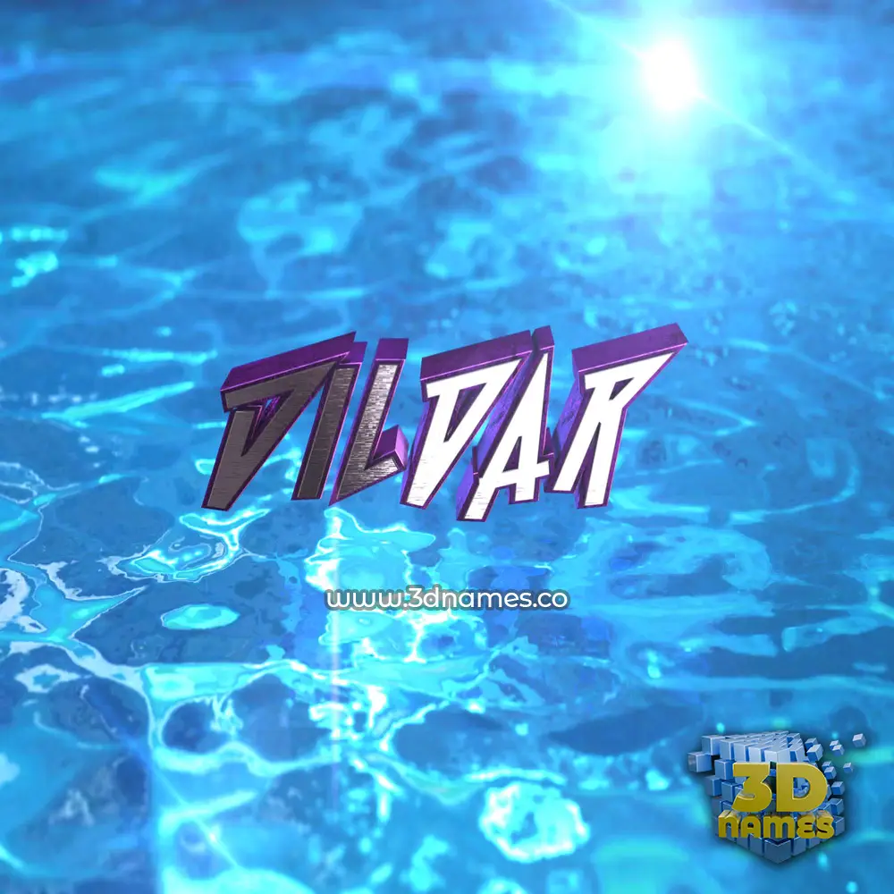 dildar in Water 2015 style - 3D name wallpaper