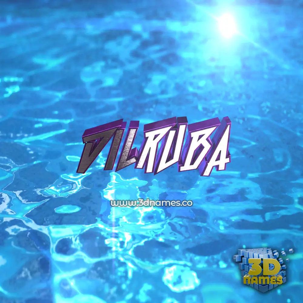 dilruba in Water 2015 style - 3D name wallpaper