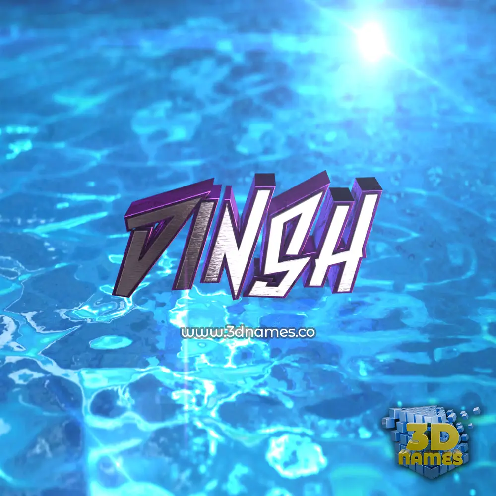 dinsh in Water 2015 style - 3D name wallpaper