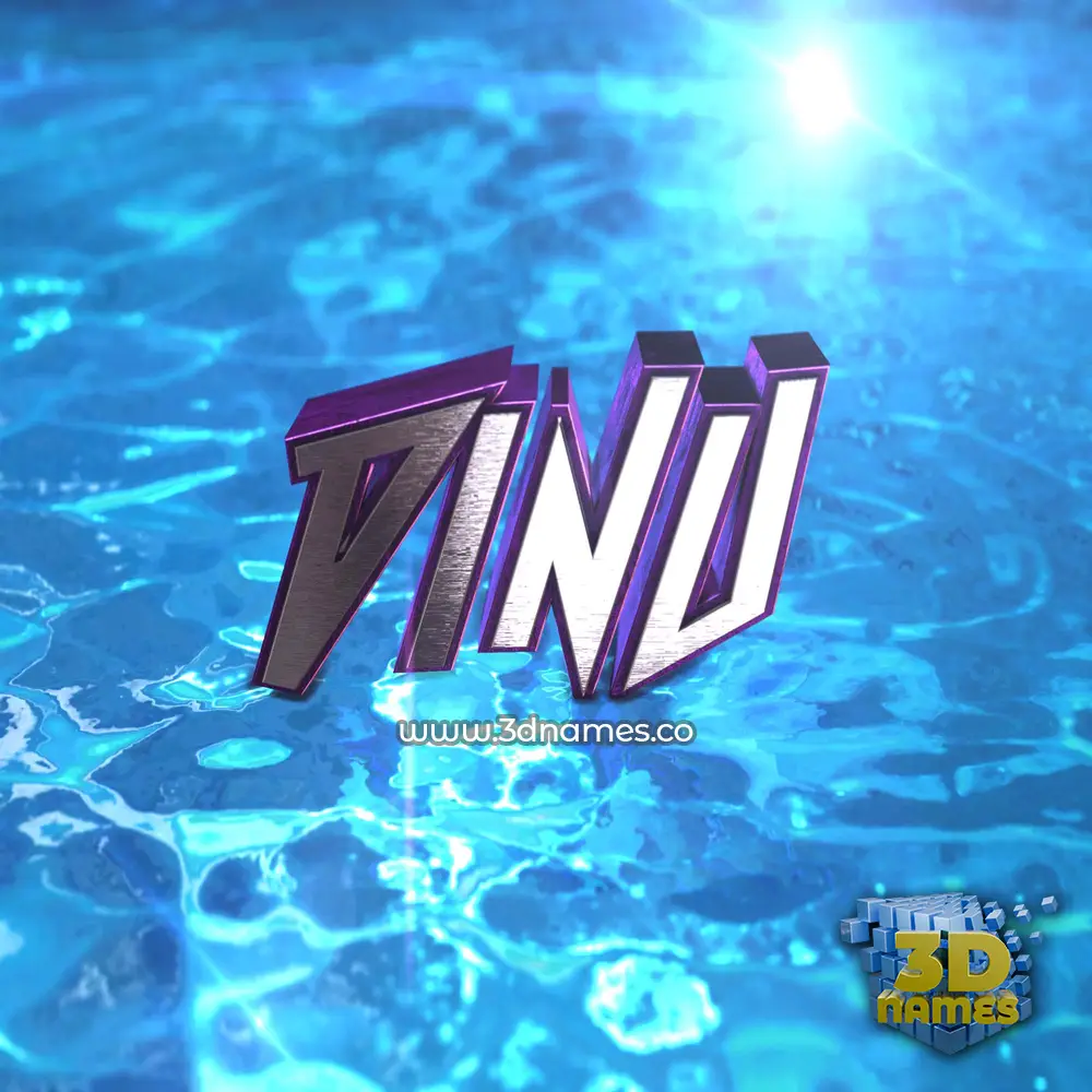 dinu in Water 2015 style - 3D name wallpaper