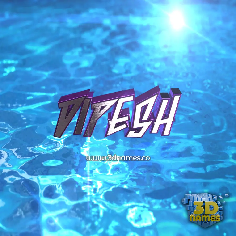 dipesh in Water 2015 style - 3D name wallpaper