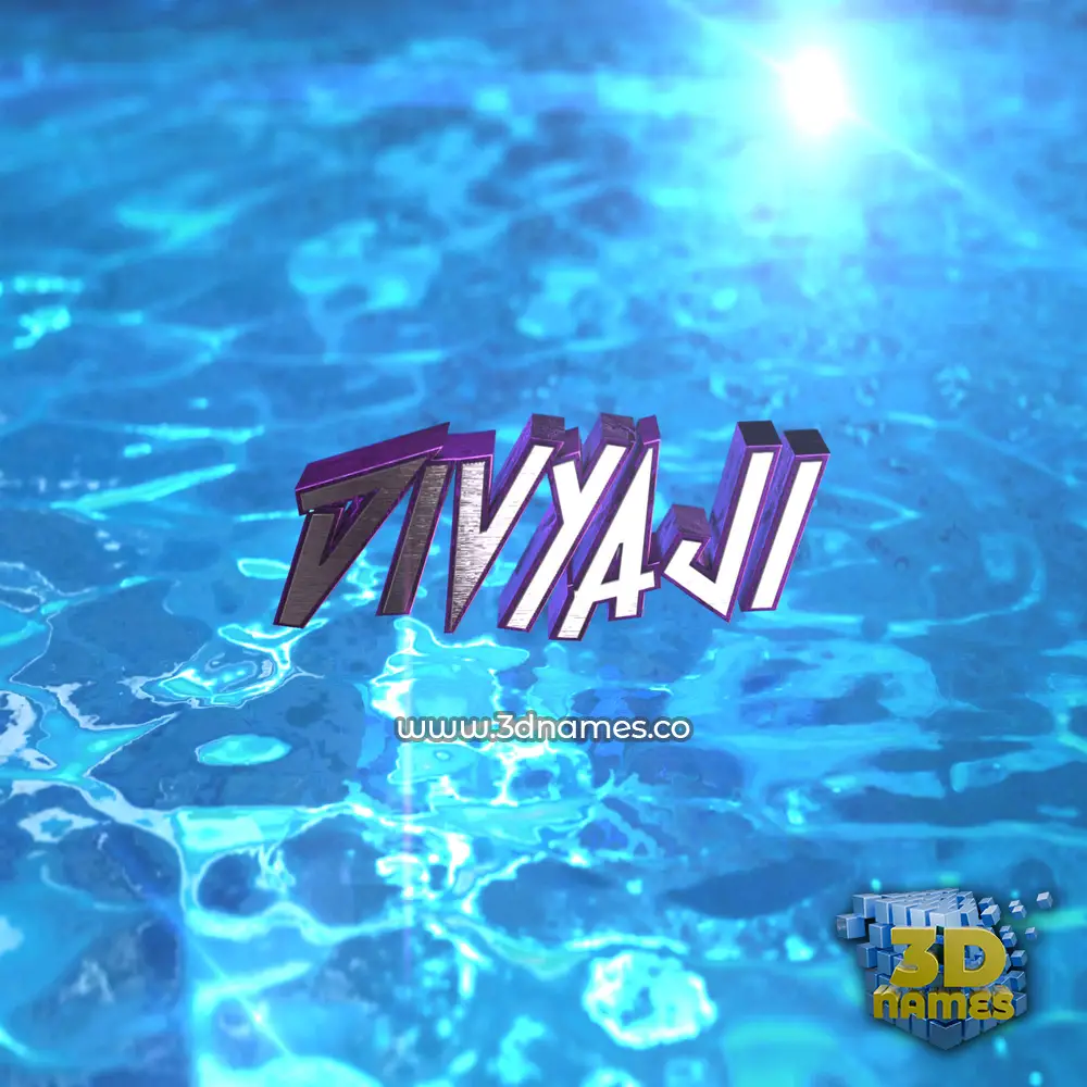 divyaji in Water 2015 style - 3D name wallpaper