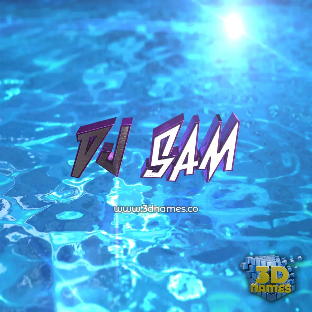 dj sam in Water 2015 style - 3D name wallpaper