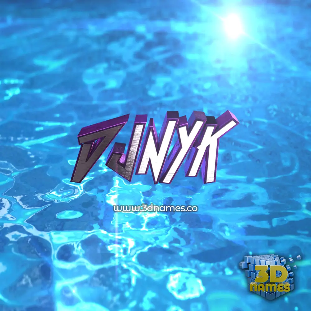 djnyk in Water 2015 style - 3D name wallpaper