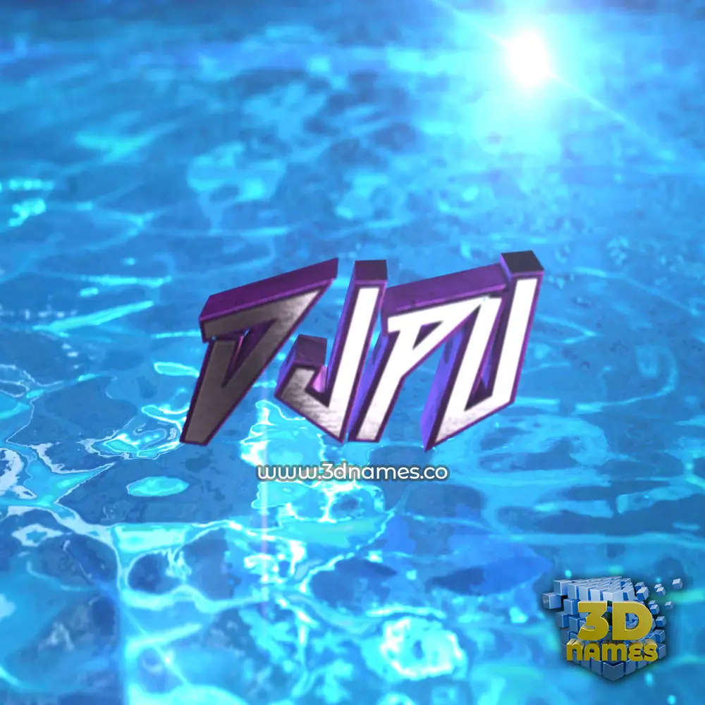 djpu in Water 2015 style - 3D name wallpaper