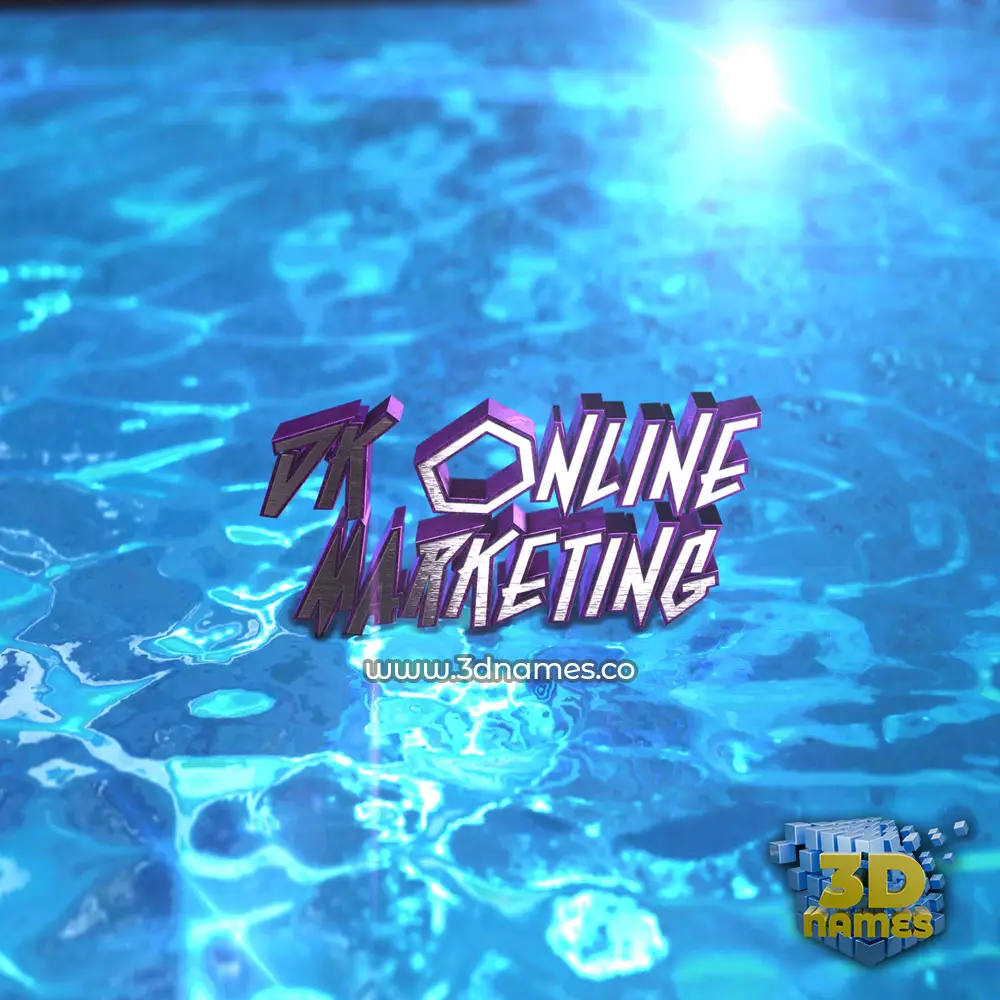 dk online marketing in Water 2015 style - 3D name wallpaper