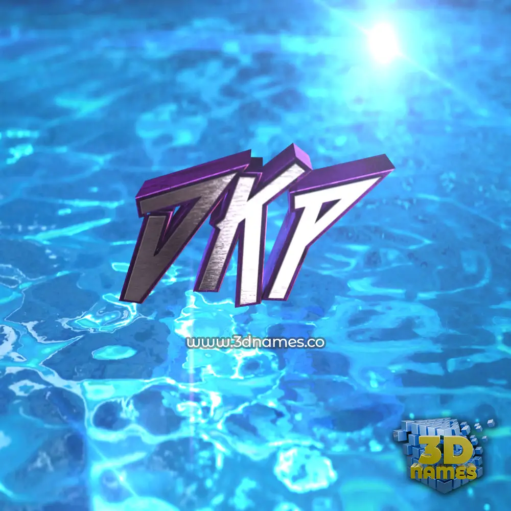 dkp in Water 2015 style - 3D name wallpaper