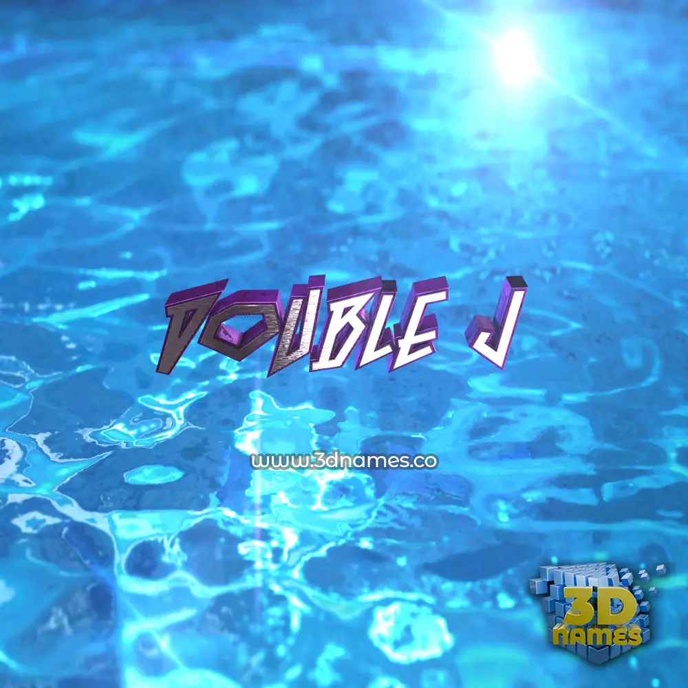 double j in Water 2015 style - 3D name wallpaper