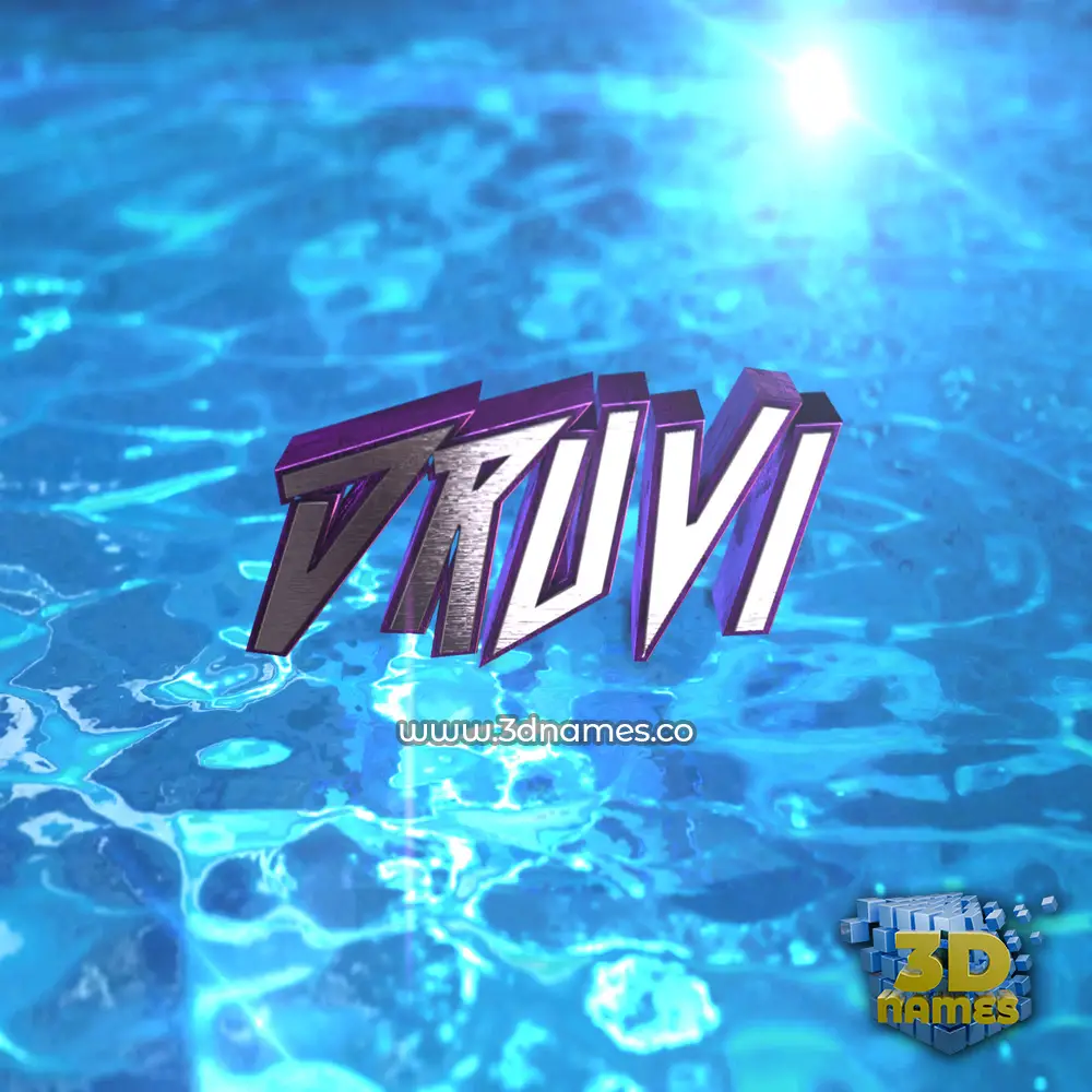 druvi in Water 2015 style - 3D name wallpaper