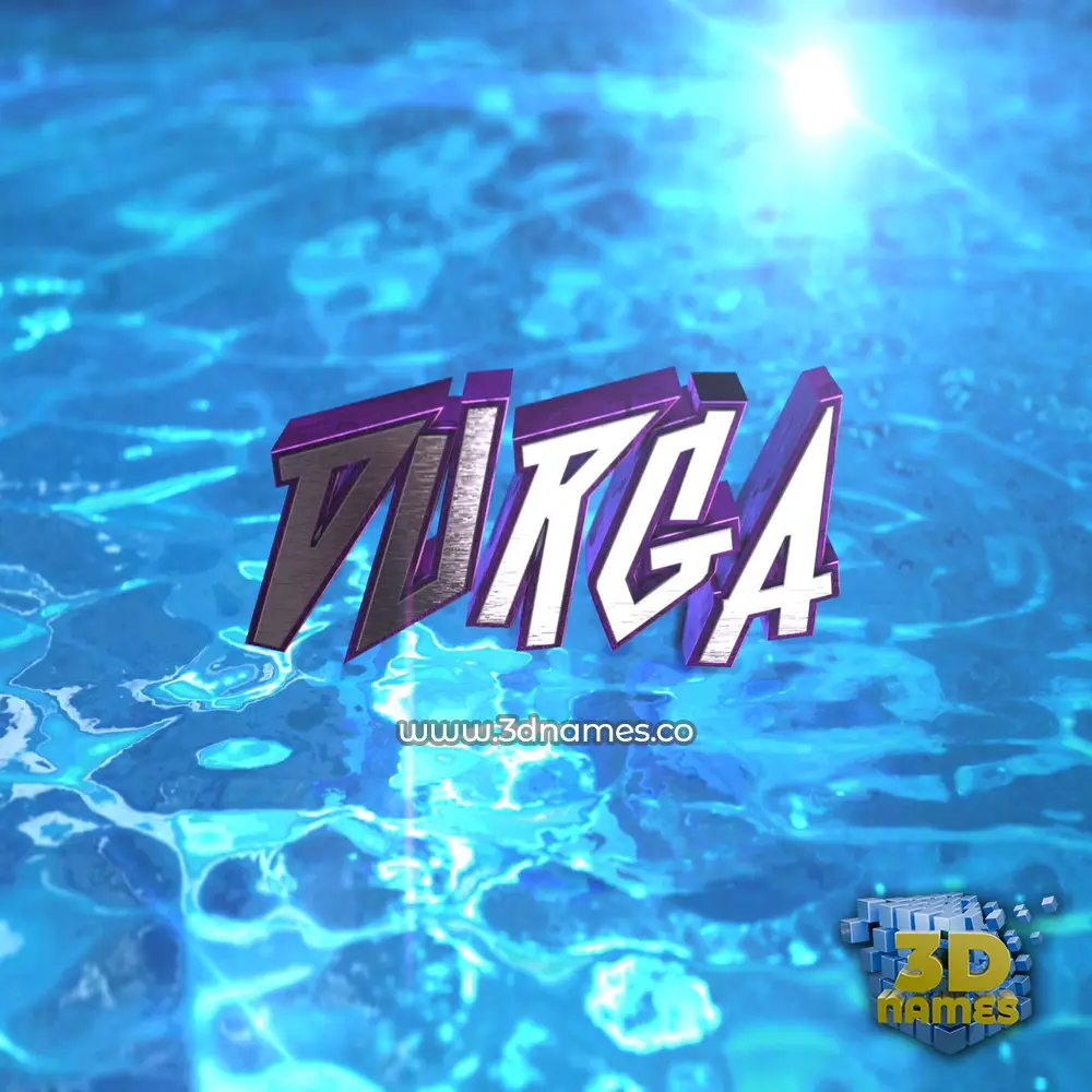 durga in Water 2015 style - 3D name wallpaper