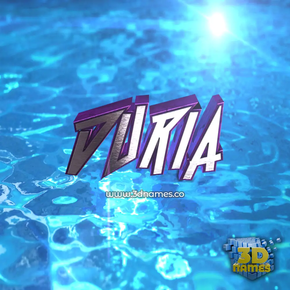duria in Water 2015 style - 3D name wallpaper