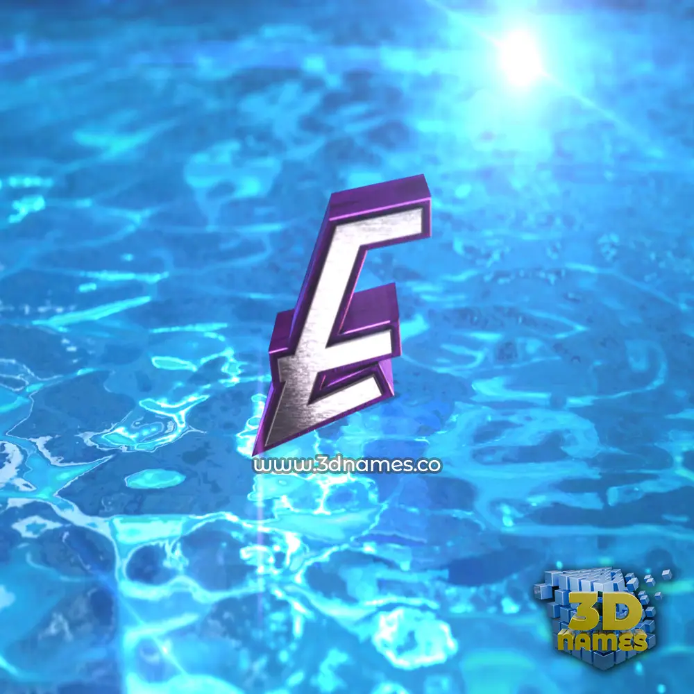 e in Water 2015 style - 3D name wallpaper
