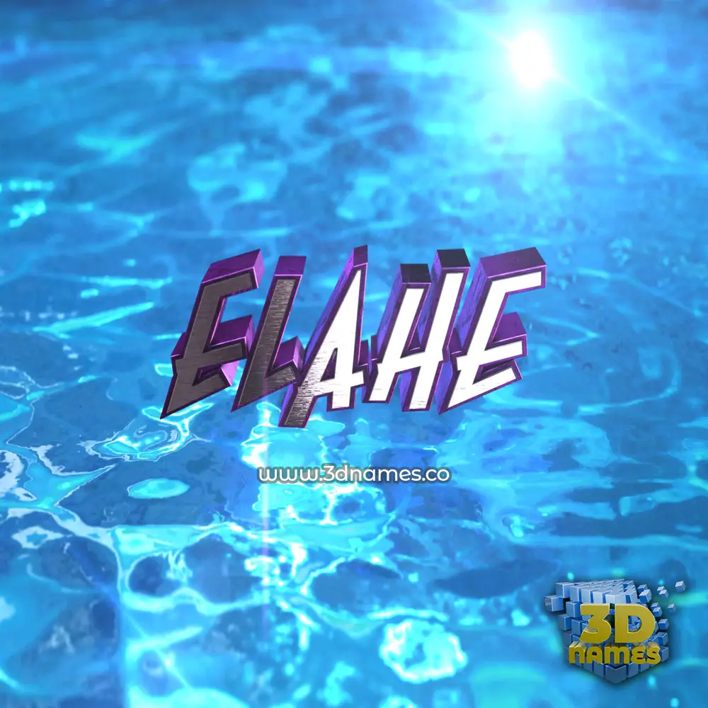 elahe in Water 2015 style - 3D name wallpaper