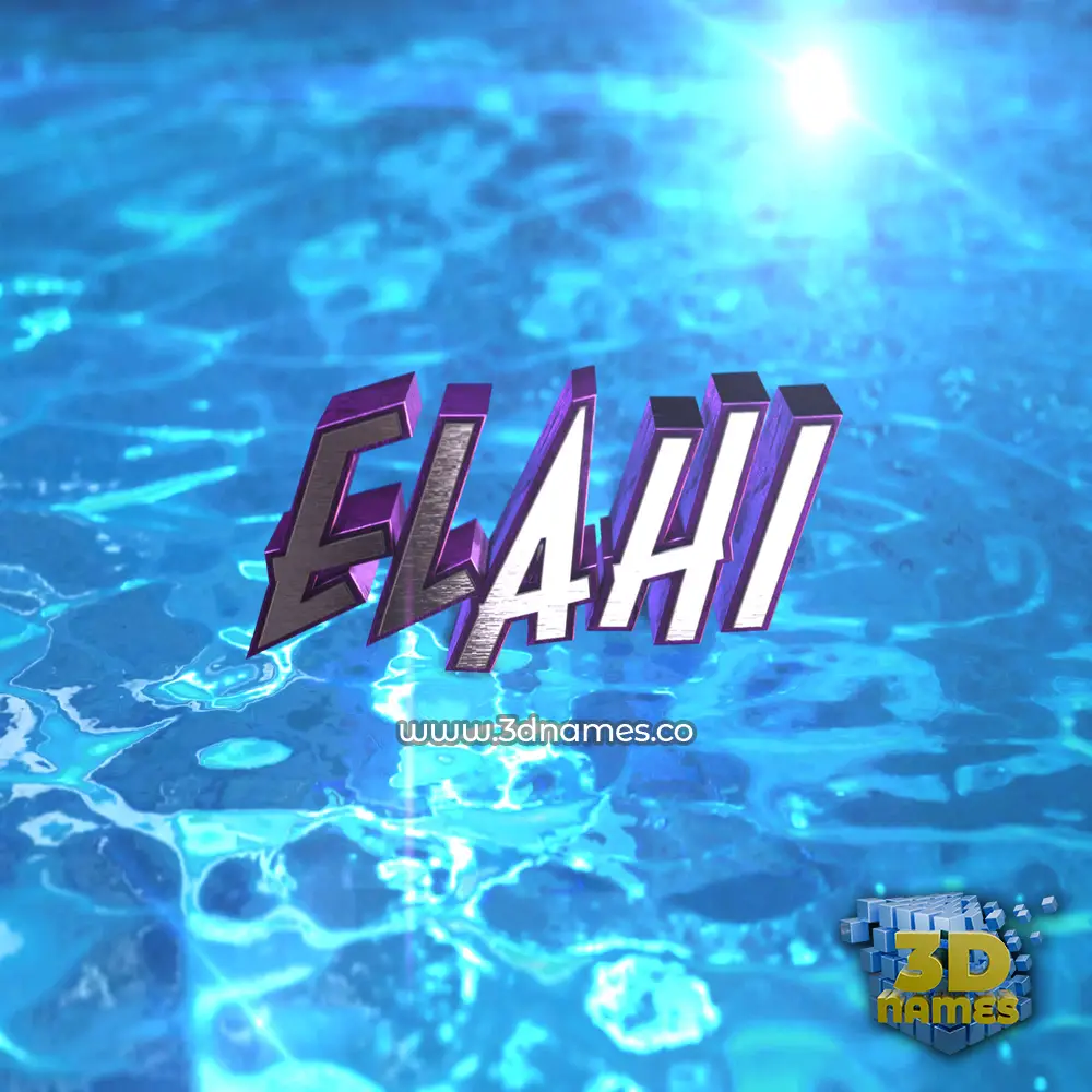 elahi in Water 2015 style - 3D name wallpaper