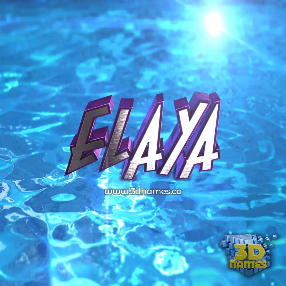 elaya in Water 2015 style - 3D name wallpaper